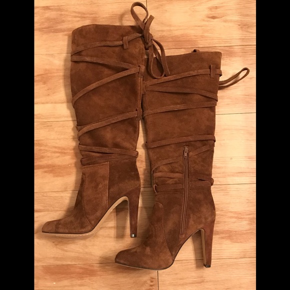 🇺🇸Vince Camuto Millay Crisscross Heeled Knee High Boots - Picture 2 of 5